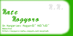 mate mogyoro business card