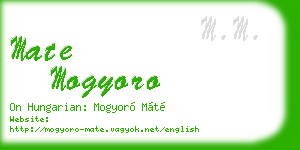 mate mogyoro business card